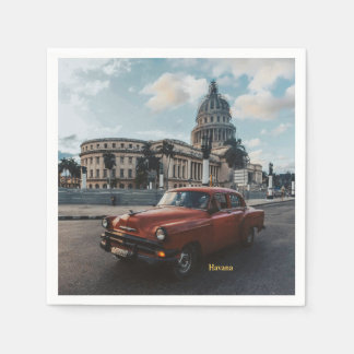 Havanna Kuba Vintage Klassisk Bil Pappersservett