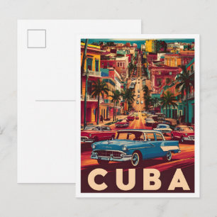 Havanna Kuba Vintage Resa Vykort