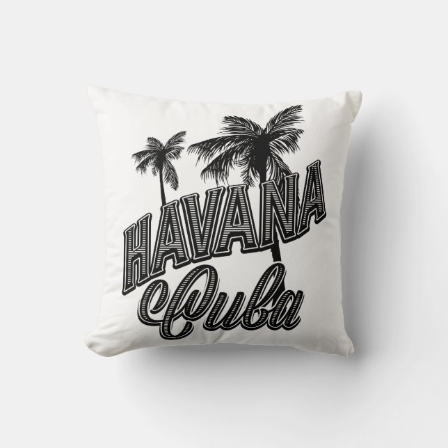 Havanna Kuba vintage typsnittskonst. Kudde (Framsida)