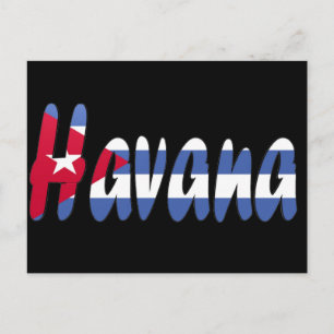 Havanna, Kubas vykort för Flagga
