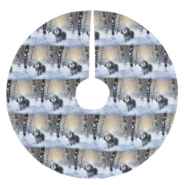 Havanna Låt det snöa jul Julgransmatta Borstad Polyester (Framsidan)