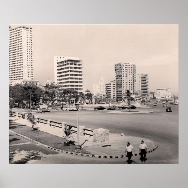 Havanna Modern 1950's Malecon Collection Photo Poster (Framsidan)