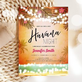 Havanna Nights Night i Havanna Beach Party Birthda Inbjudningar
