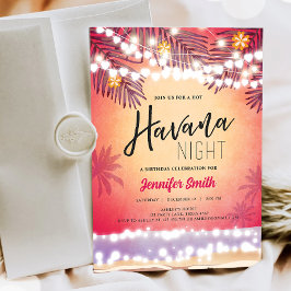 Havanna Nights Night i Havanna Beach Party Birthda Inbjudningar