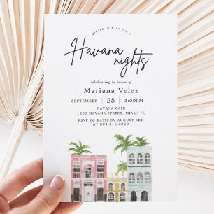 Havanna Nights Party   Kubansk tema Birthday Inbjudningar