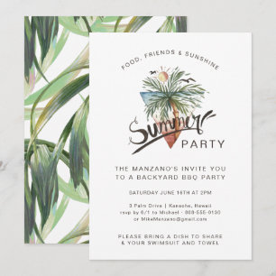 Havanna Nights   Summer Backyard Party Inbjudningar