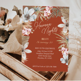 Havanna Nights Tropical Cuban 30års födelsedag Inbjudningar