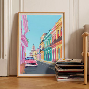 Havanna Tryck Kuba Tryck Kuba Illustration Resa