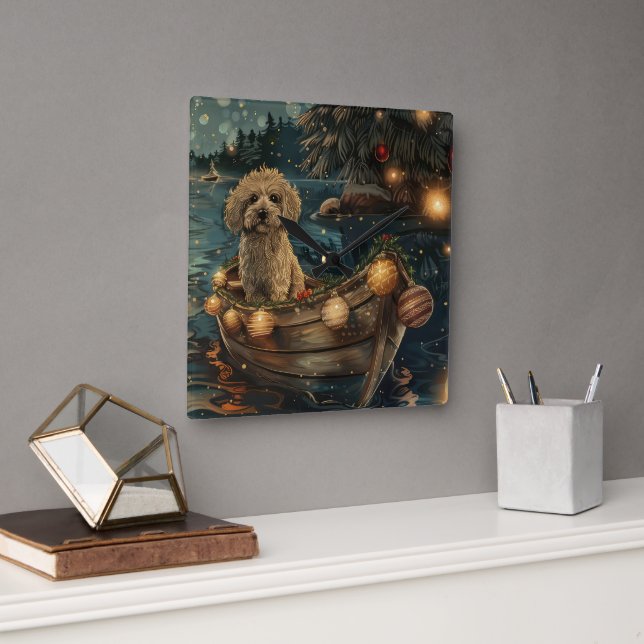 Havansk julfestsresa fyrkantig klocka (Kontor)