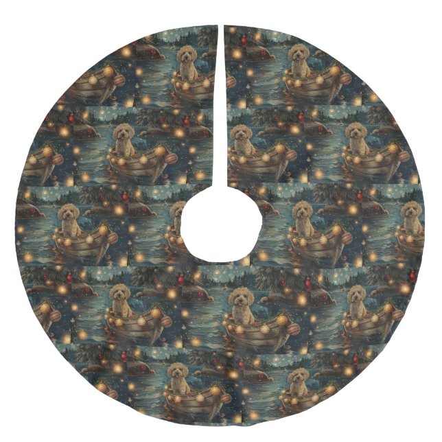 Havansk julfestsresa julgransmatta borstad polyester (Framsidan)