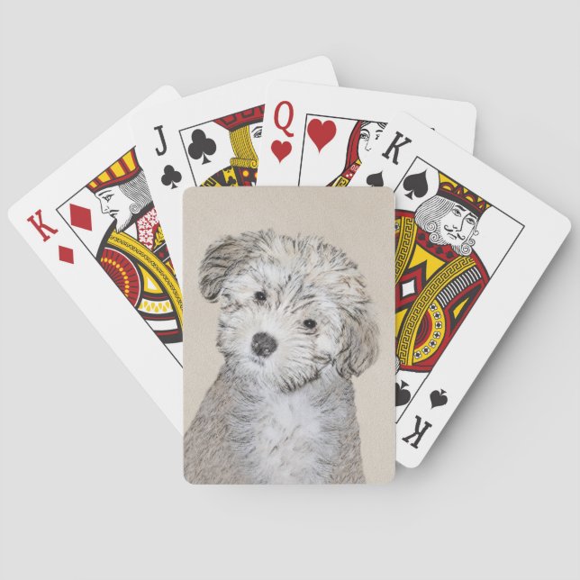 Havansk marionettmålning - Cute Original Hund Art Casinokort (Baksidan)