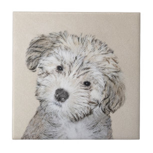 Havansk marionettmålning - Cute Original Hund Art Kakelplatta