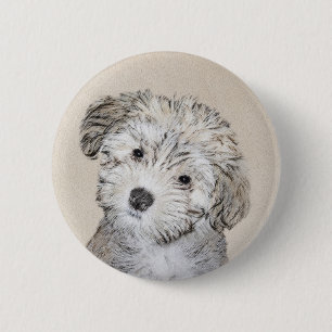 Havansk marionettmålning - Cute Original Hund Art Knapp