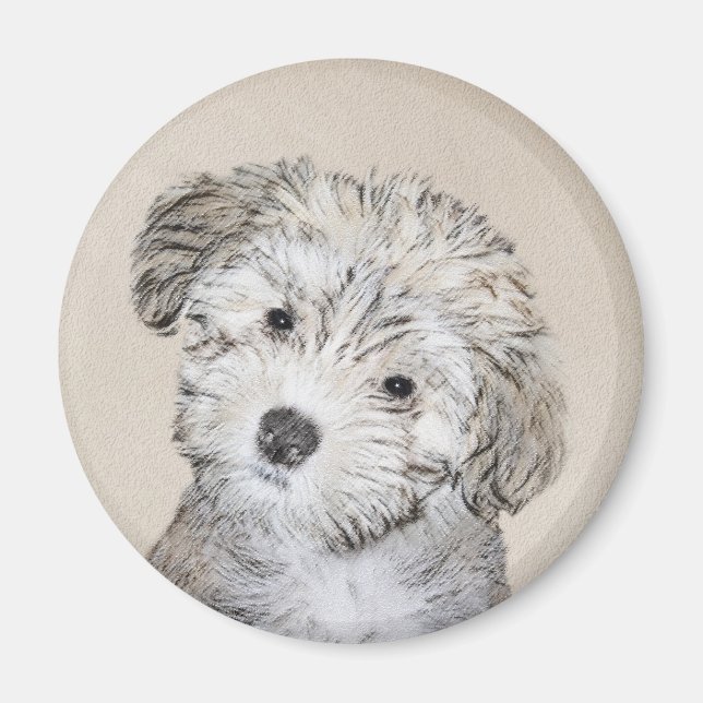 Havansk marionettmålning - Cute Original Hund Art Magnet (Framsidan)
