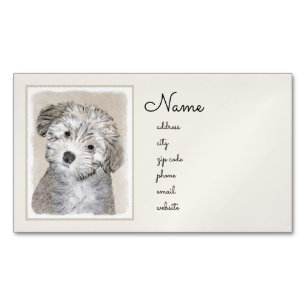 Havansk marionettmålning - Cute Original Hund Art Magnetiska Visitkort