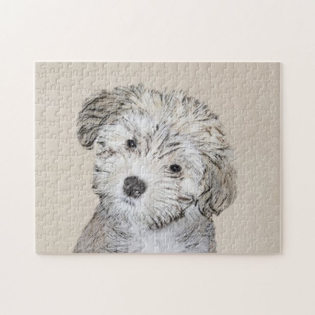 Havansk marionettmålning - Cute Original Hund Art Pussel (Horisontell)