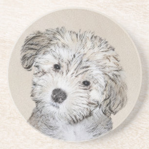 Havansk marionettmålning - Cute Original Hund Art Underlägg Sandsten