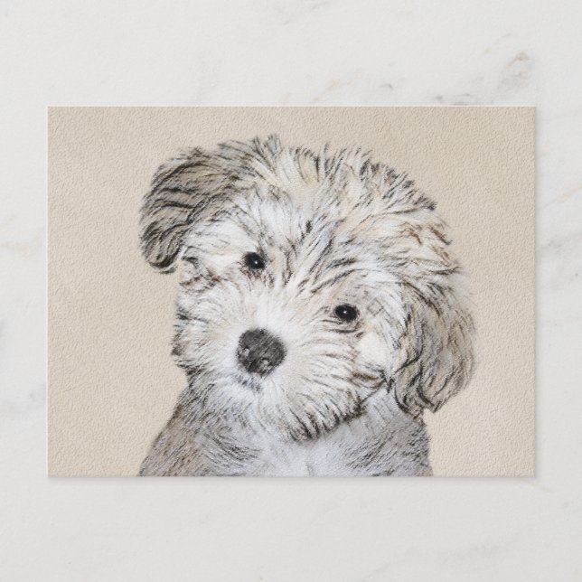 Havansk marionettmålning - Cute Original Hund Art Vykort (Framsida)