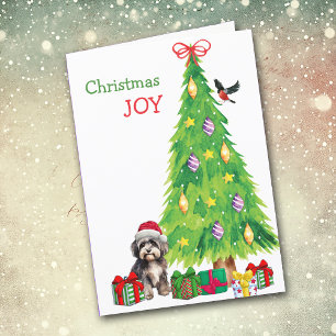 Havanska Hund, fåglar och Julgran Helgkort