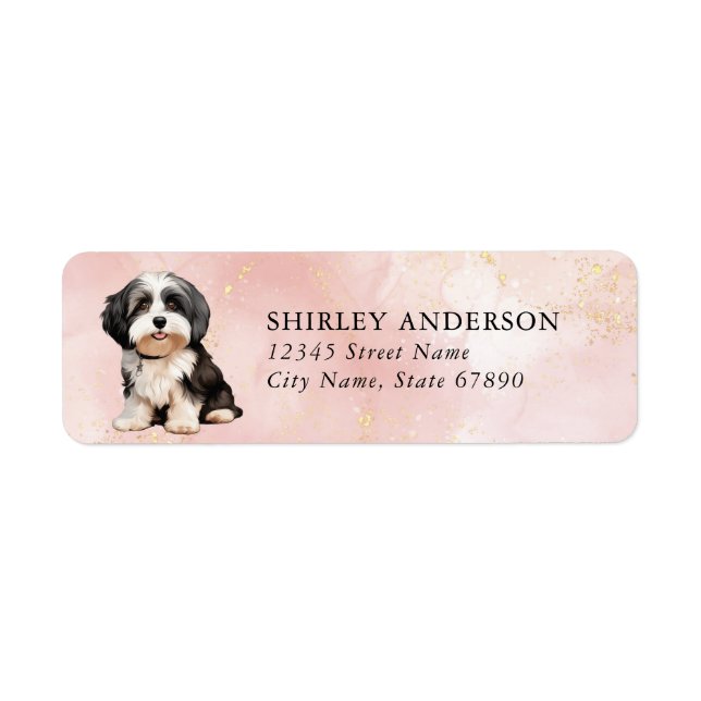 Havanska Hund Returetiketter Returadress Etikett (Framsidan)