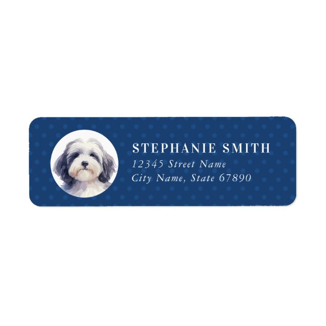 Havanska Hund Returetiketter Returadress Etikett (Framsidan)