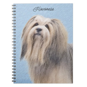 Havanska (Silver) målning - Cute Original Hund Art Anteckningsbok