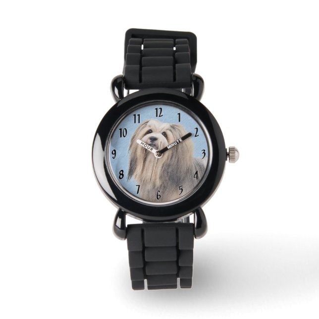 Havanska (Silver) målning - Cute Original Hund Art Armbandsur (Framsida)