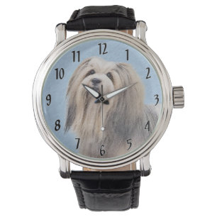 Havanska (Silver) målning - Cute Original Hund Art Armbandsur