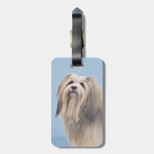 Havanska (Silver) målning - Cute Original Hund Art Bagagebricka