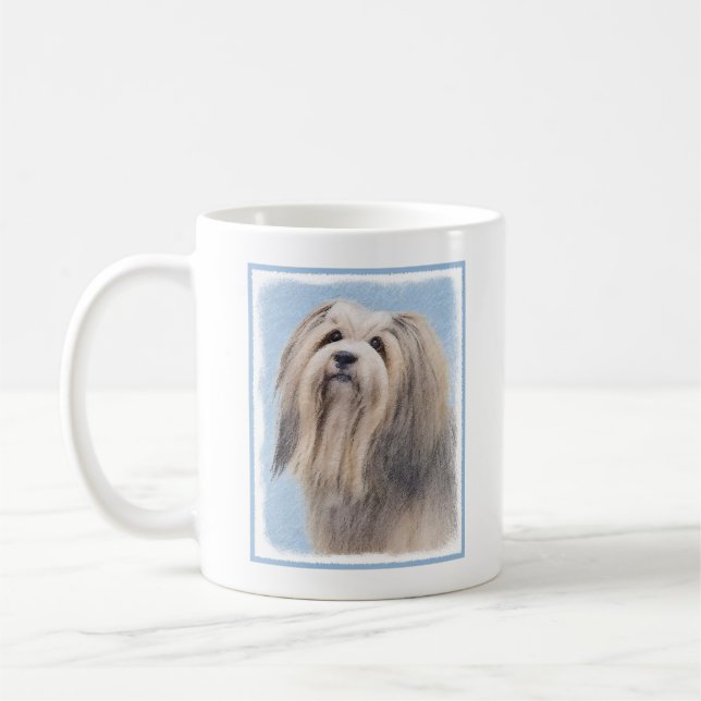 Havanska (Silver) målning - Cute Original Hund Art Kaffemugg (Vänster)