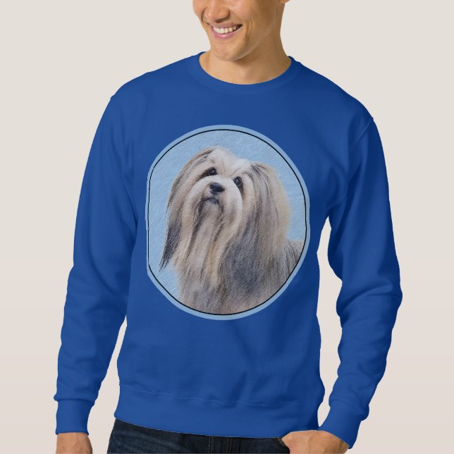 Havanska (Silver) målning - Cute Original Hund Art Lång Ärmad Tröja (Framsida)