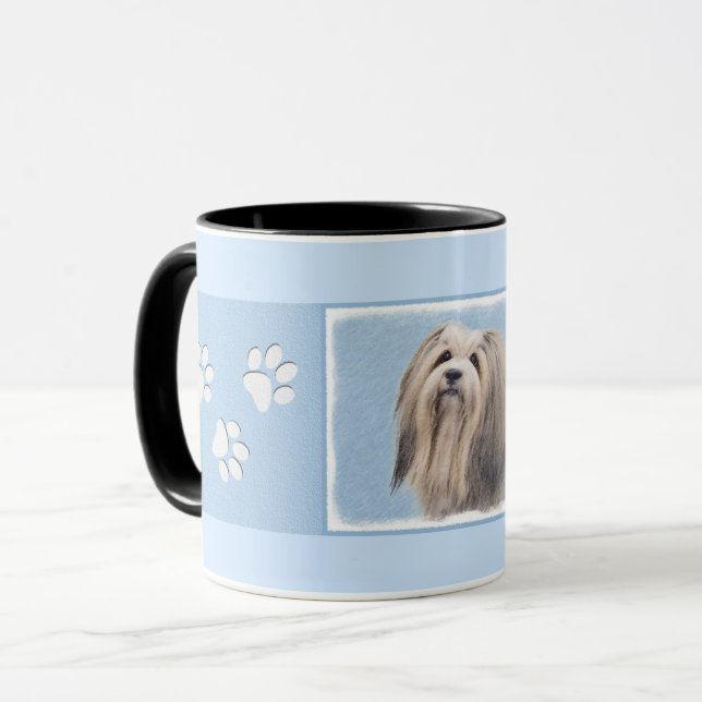 Havanska (Silver) målning - Cute Original Hund Art Mugg (Framsida vänster)