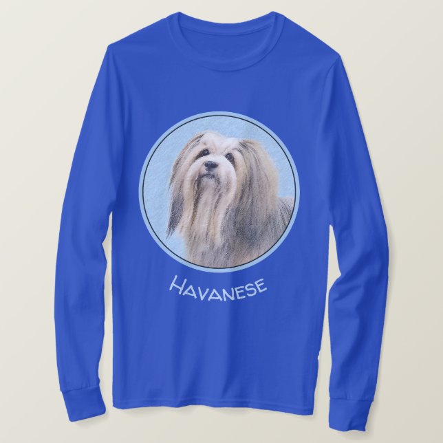 Havanska (Silver) målning - Cute Original Hund Art T Shirt (Design framsida)