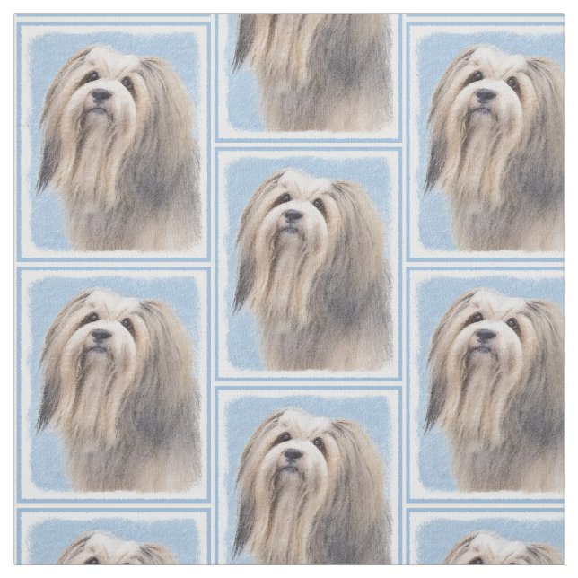 Havanska (Silver) målning - Cute Original Hund Art Tyg (Provkarta)