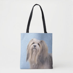 Havanska (Silver) målning - Cute Original Hund Art Tygkasse