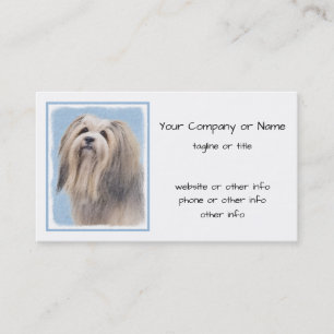 Havanska (Silver) målning - Cute Original Hund Art Visitkort