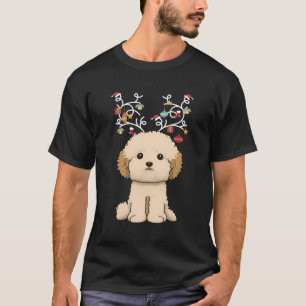 Havapoo Hund älskare Reindeer Antlers Matching Paj T Shirt