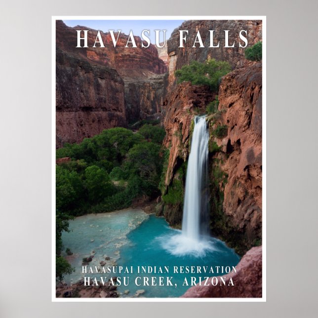 Havasu Falls Arizona Reseposter Poster (Framsidan)
