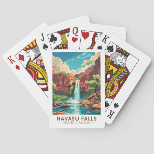 Havasu Falls Grand Canyon Travel Art Vintage Casinokort
