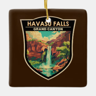 Havasu Falls Grand Canyon Travel Art Vintage Julgransprydnad Keramik