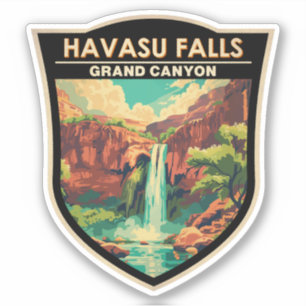 Havasu Falls Grand Canyon Travel Art Vintage Klistermärken