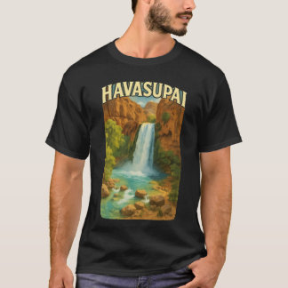 Havasupai Canyon vattenfall med stenig pool Arizon T Shirt