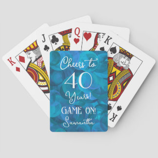Havblå födelsedagsfest för 40-årsjubileum casinokort