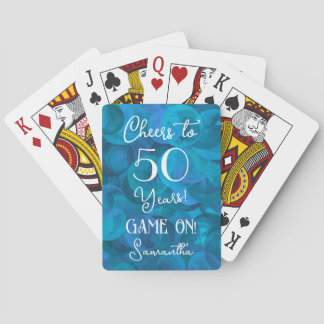 Havblå födelsedagsfest för 50-årsjubileum casinokort