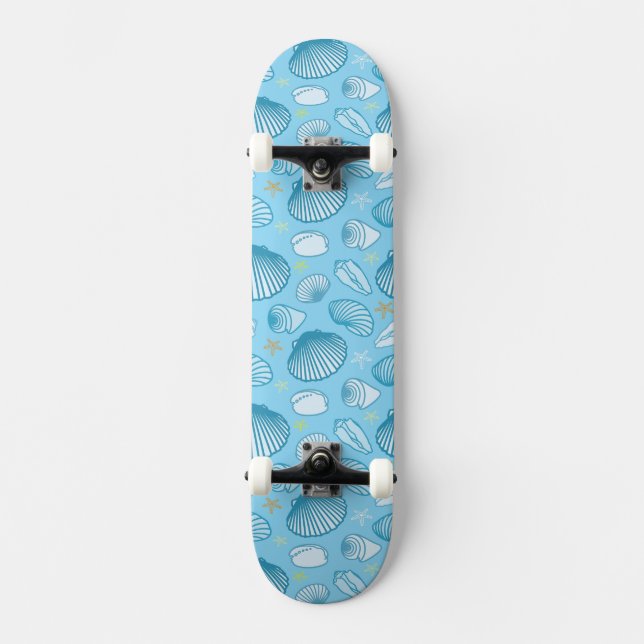 Havblåttmönster Skateboard Bräda 21,5 Cm (Framsida)