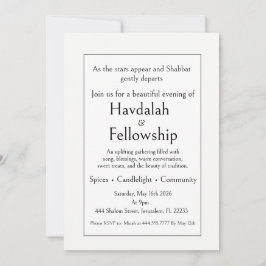 Havdalah-sammankomst inbjudan, minimalistisk moder inbjudningar