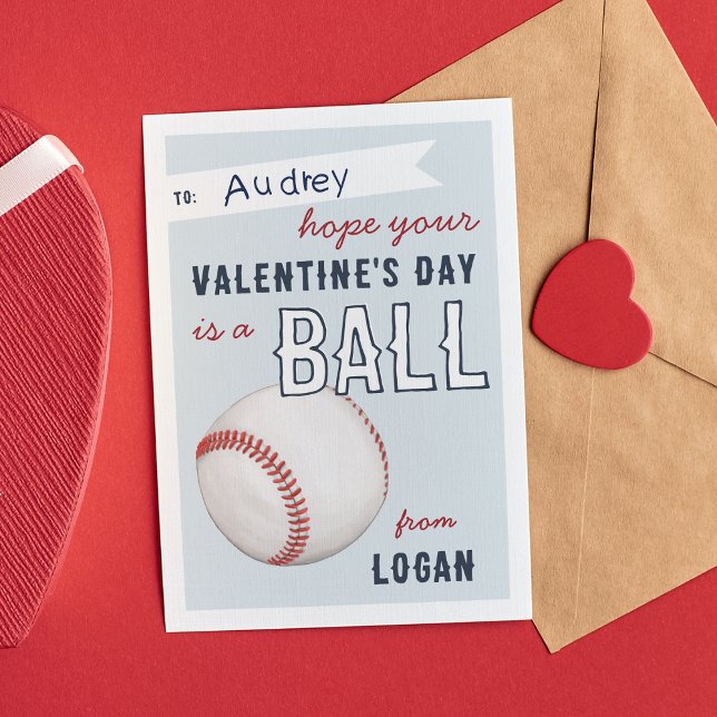 "Have a Ball" Baseball Valentine's Day Card Inbjudningar (Skapare uppladdad)