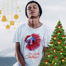 Have a Betta Christmas Funny Santa Fish Lover Pun T Shirt