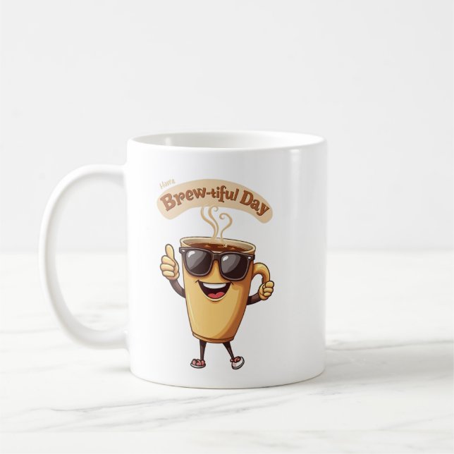 "Have a Brew-tiful Day" Coffee Mug Kaffemugg (Vänster)
