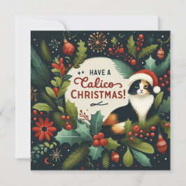 Have a Calico Chritmas Wreath Julkort